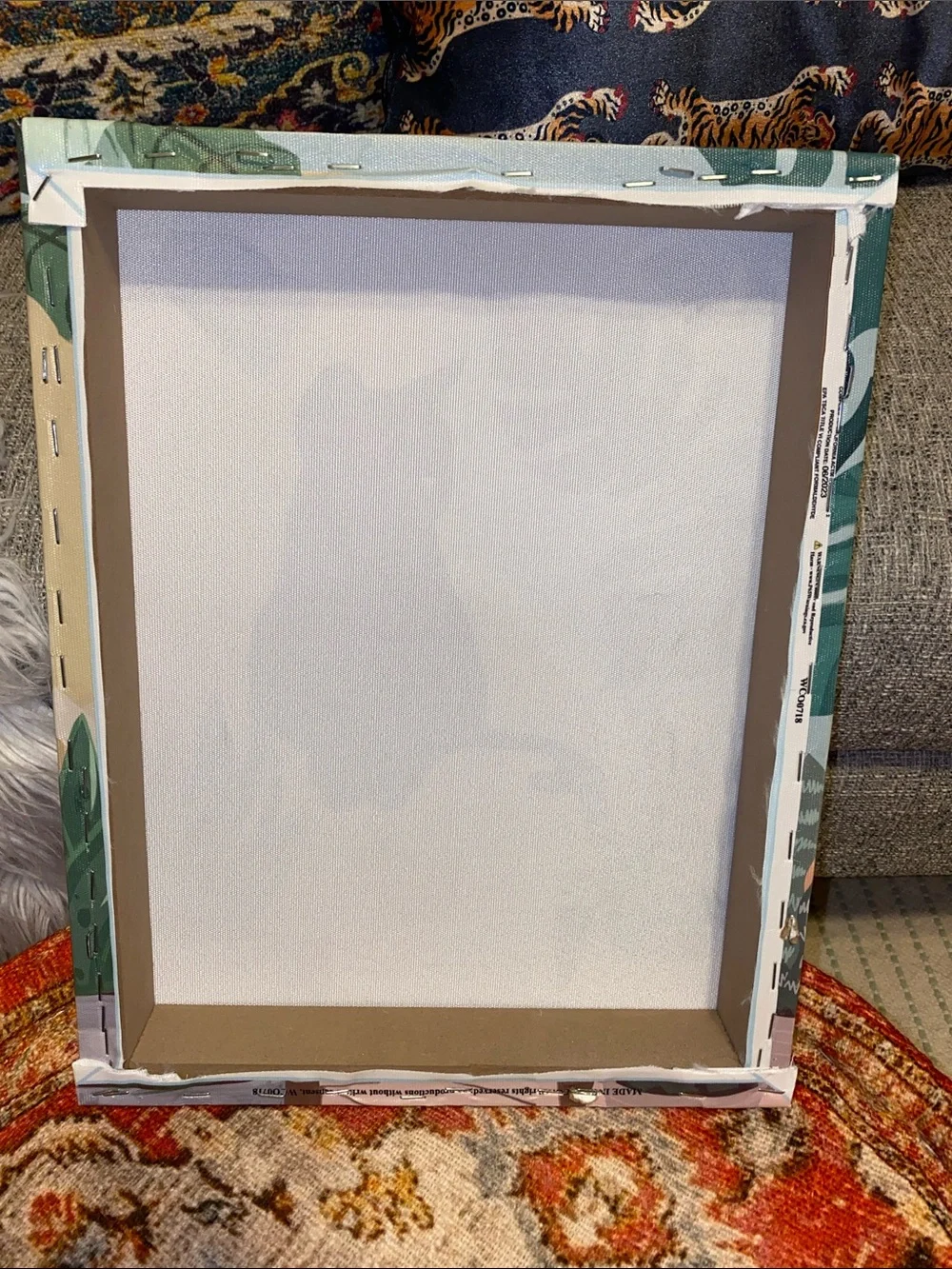Black Cat Botanical Canvas Wall Art